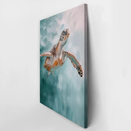 Πίνακας σε Καμβά VINTAGE PASTEL SEA TURTLE 2 - Vintage Sticky 2