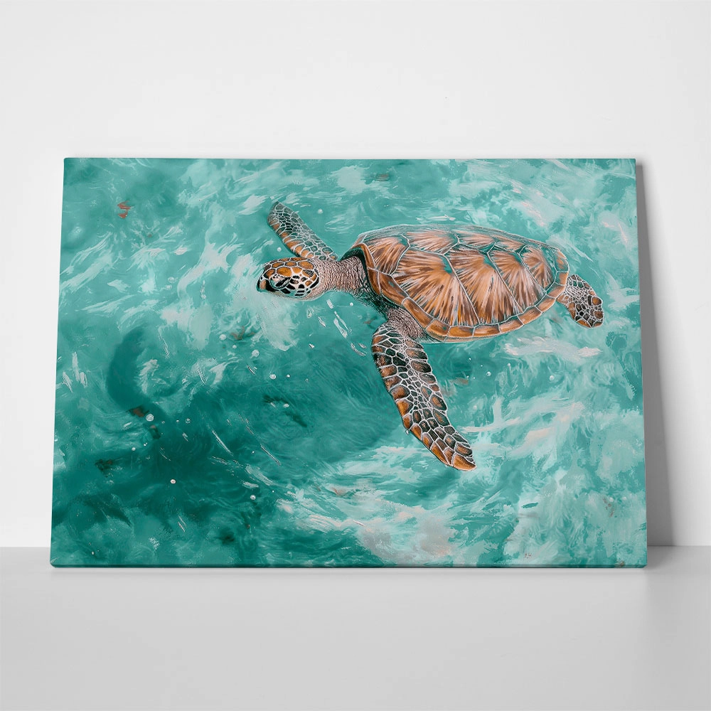 Πίνακας σε Καμβά VINTAGE PASTEL SEA TURTLE 4