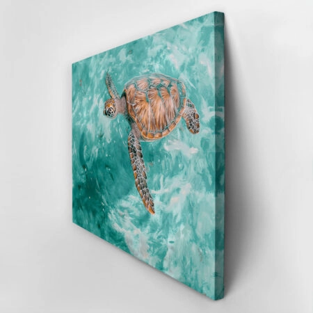 Πίνακας σε Καμβά VINTAGE PASTEL SEA TURTLE 4 - Vintage Sticky 2