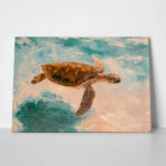 Πίνακας σε Καμβά VINTAGE PASTEL SEA TURTLE 5