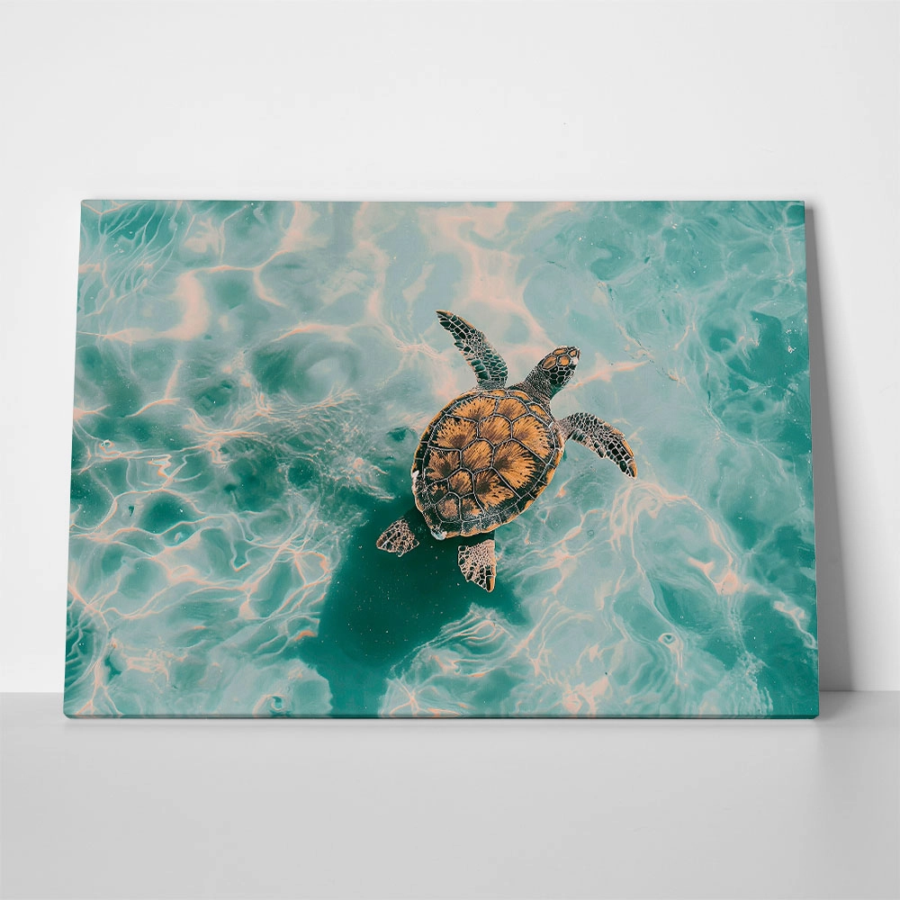 Πίνακας σε Καμβά VINTAGE PASTEL SEA TURTLE 6