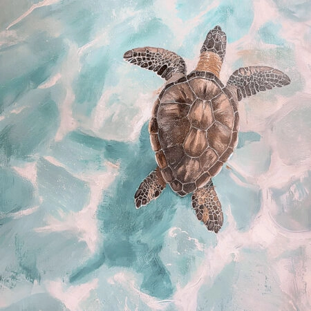 Πίνακας σε Καμβά VINTAGE PASTEL SEA TURTLE - Vintage Sticky 5