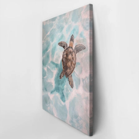 Πίνακας σε Καμβά VINTAGE PASTEL SEA TURTLE - Vintage Sticky 2