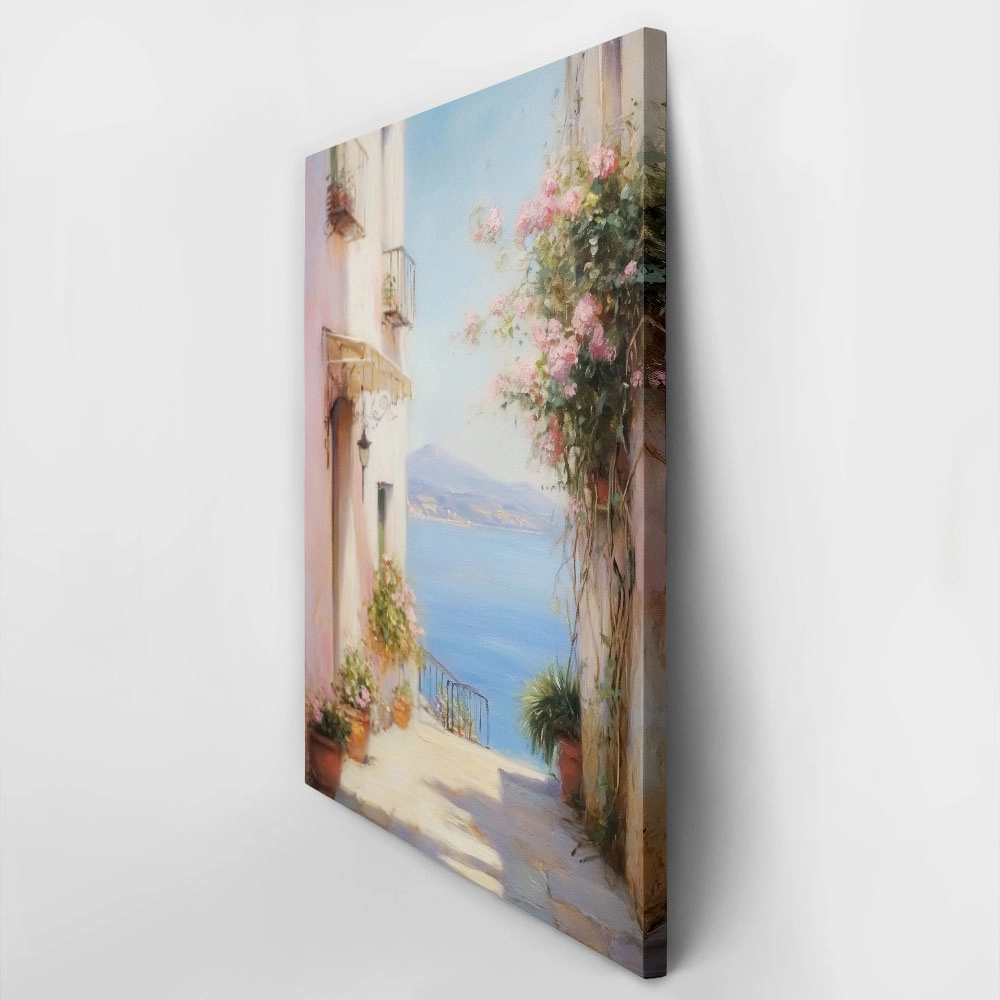 Πίνακας σε Καμβά VINTAGE PASTEL SEA VIEW 2