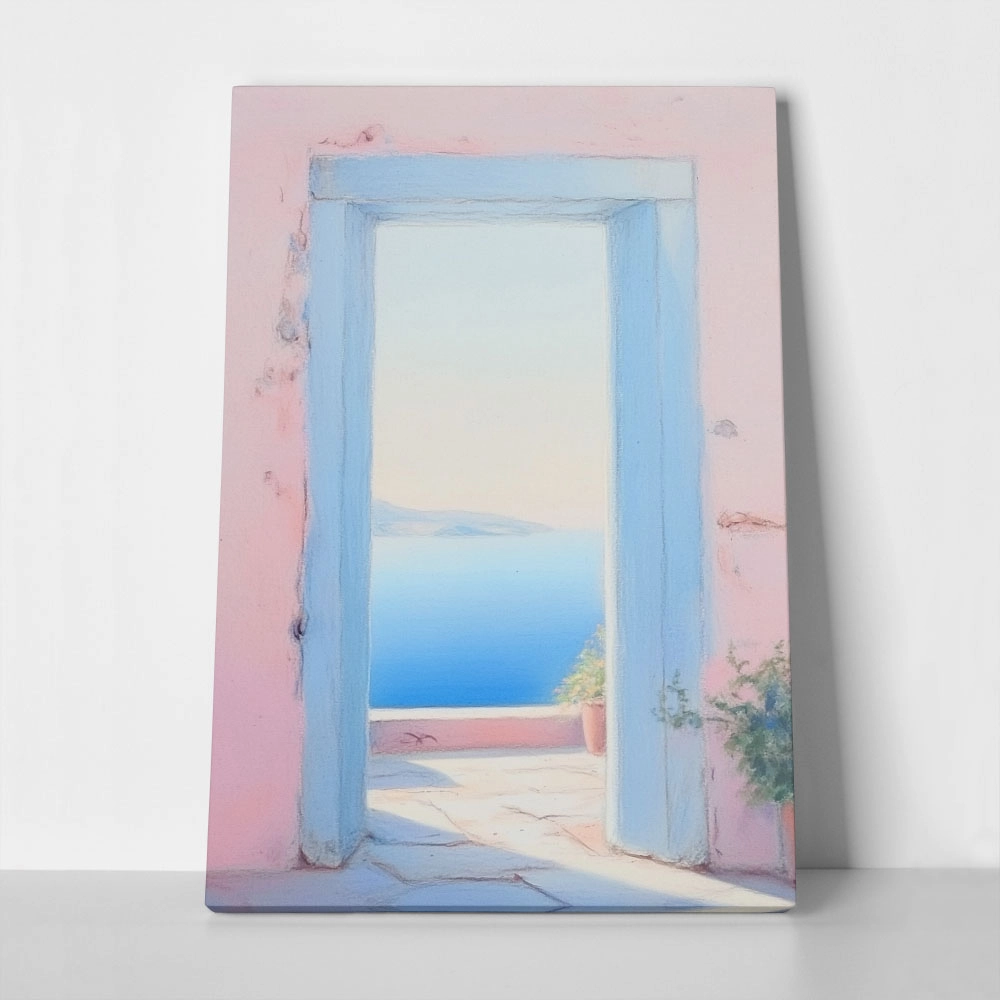 Πίνακας σε Καμβά VINTAGE PASTEL SEA VIEW