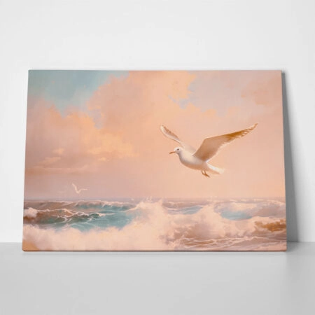 Πίνακας σε Καμβά VINTAGE PASTEL SEAGULL 4 - Vintage