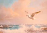 Πίνακας σε Καμβά VINTAGE PASTEL SEAGULL 4