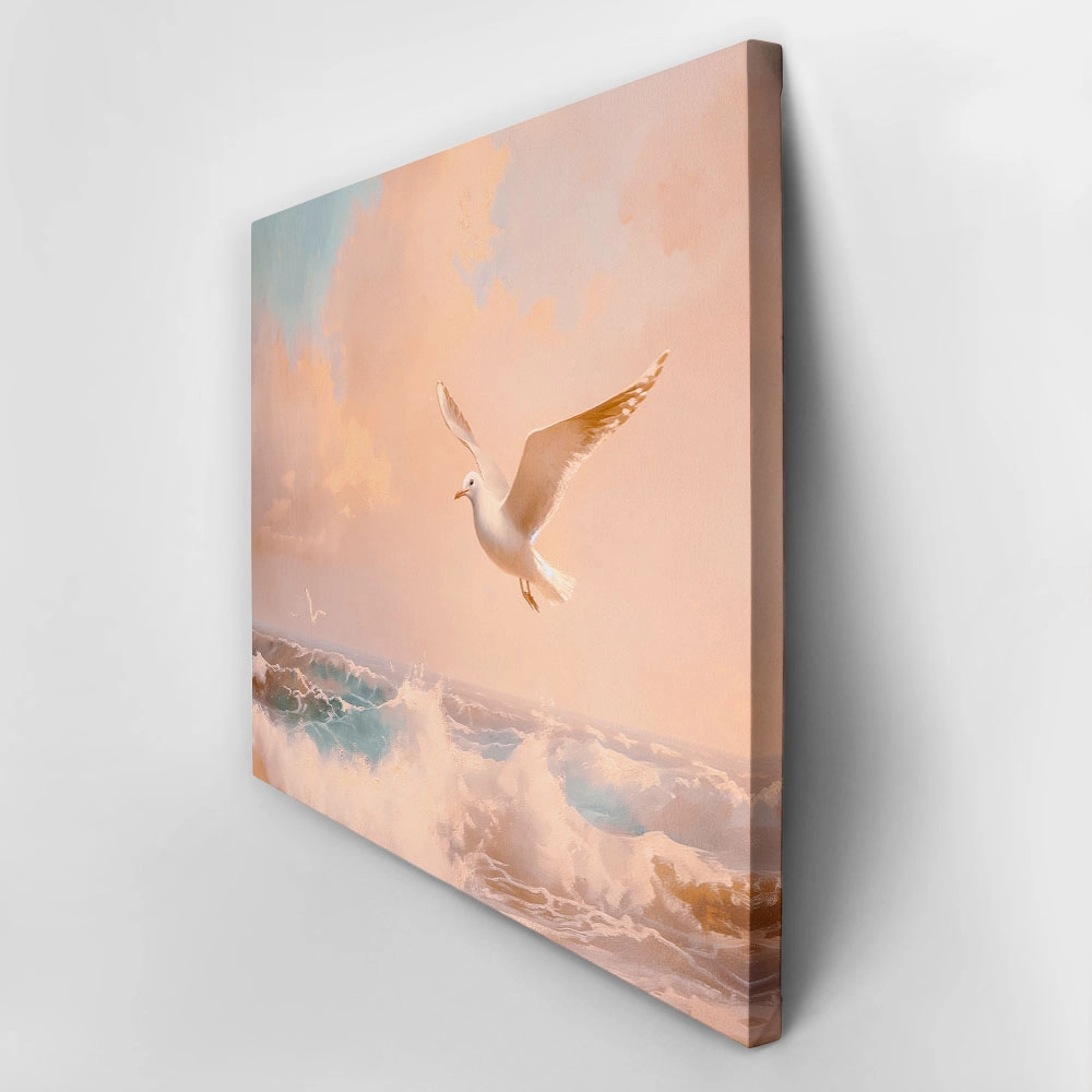Πίνακας σε Καμβά VINTAGE PASTEL SEAGULL 4