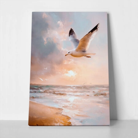 Πίνακας σε Καμβά VINTAGE PASTEL SEAGULL - Vintage