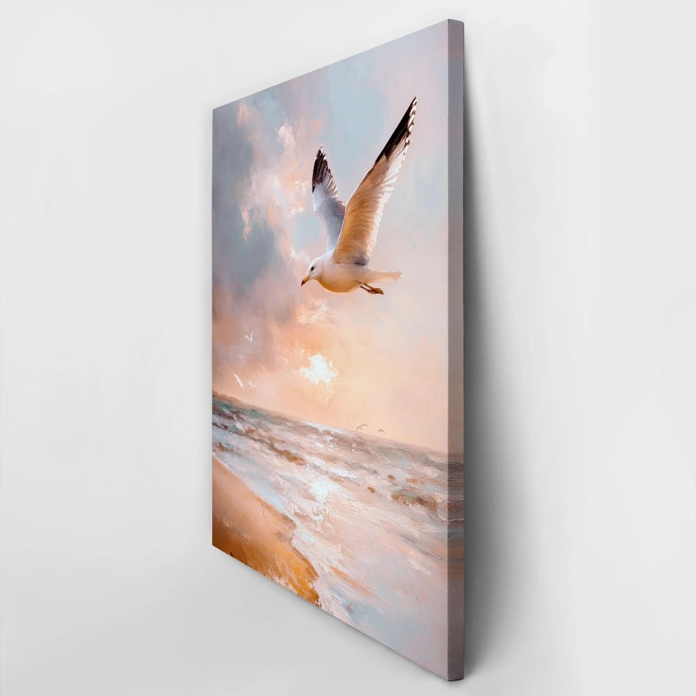 Πίνακας σε Καμβά VINTAGE PASTEL SEAGULL