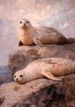 Πίνακας σε Καμβά VINTAGE PASTEL SEALS
