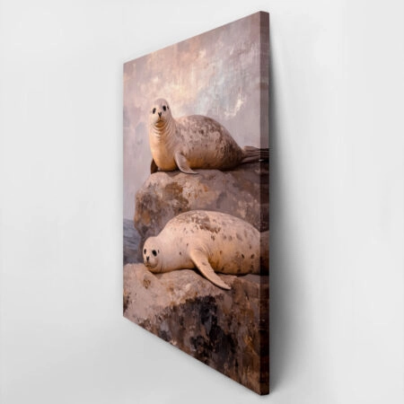 Πίνακας σε Καμβά VINTAGE PASTEL SEALS - Vintage Sticky 2