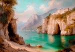 Πίνακας σε Καμβά VINTAGE PASTEL SECRET BEACH 2