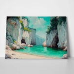 Πίνακας σε Καμβά VINTAGE PASTEL SECRET BEACH 3