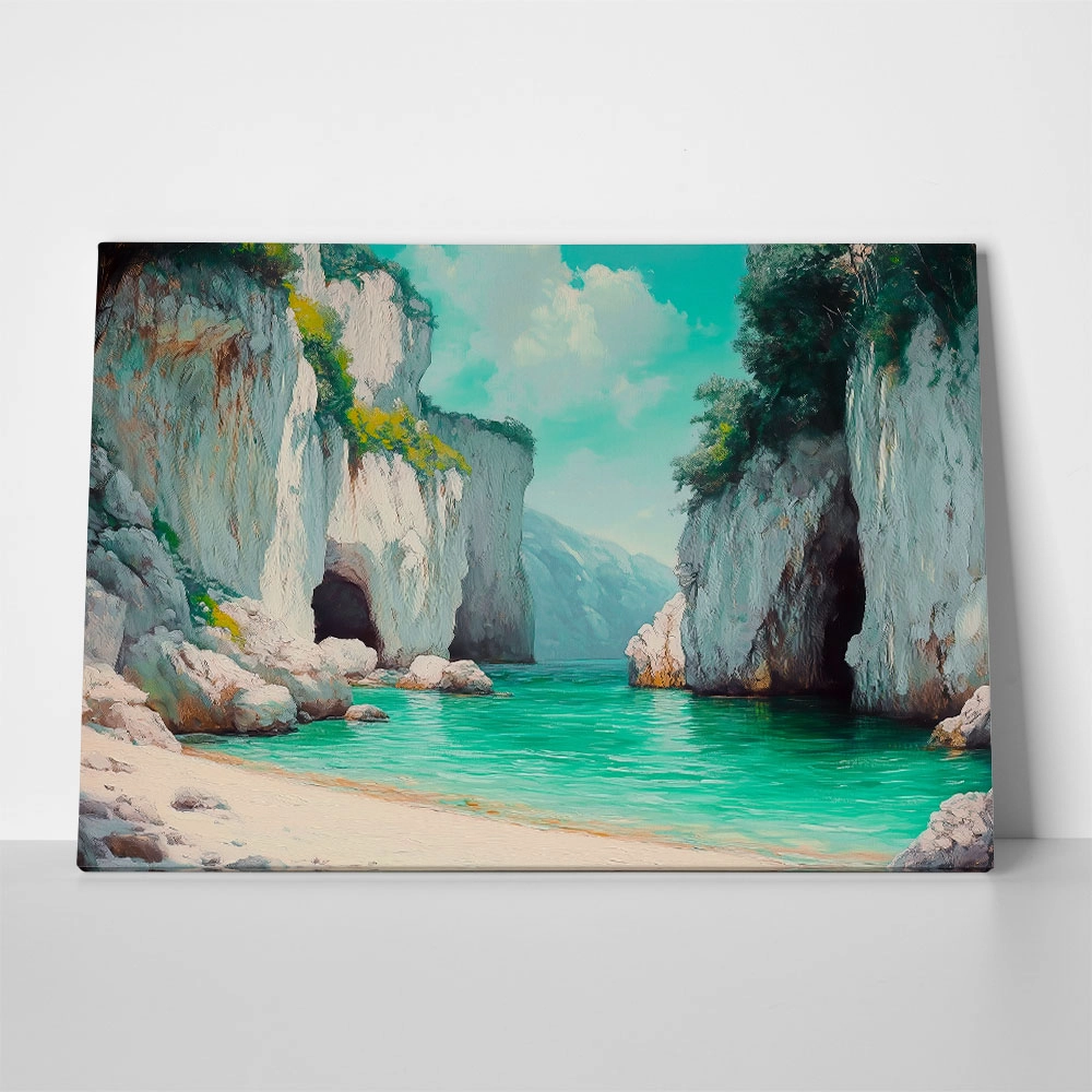 Πίνακας σε Καμβά VINTAGE PASTEL SECRET BEACH 3