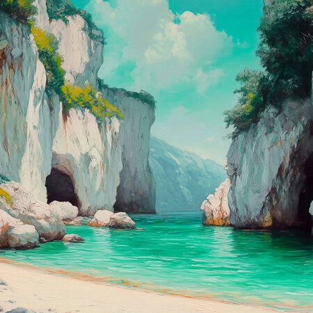 Πίνακας σε Καμβά VINTAGE PASTEL SECRET BEACH 3 - Vintage Sticky 5
