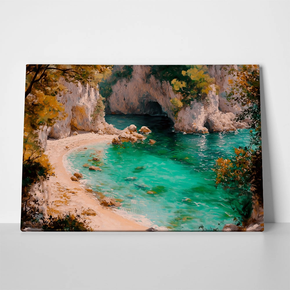 Πίνακας σε Καμβά VINTAGE PASTEL SECRET BEACH