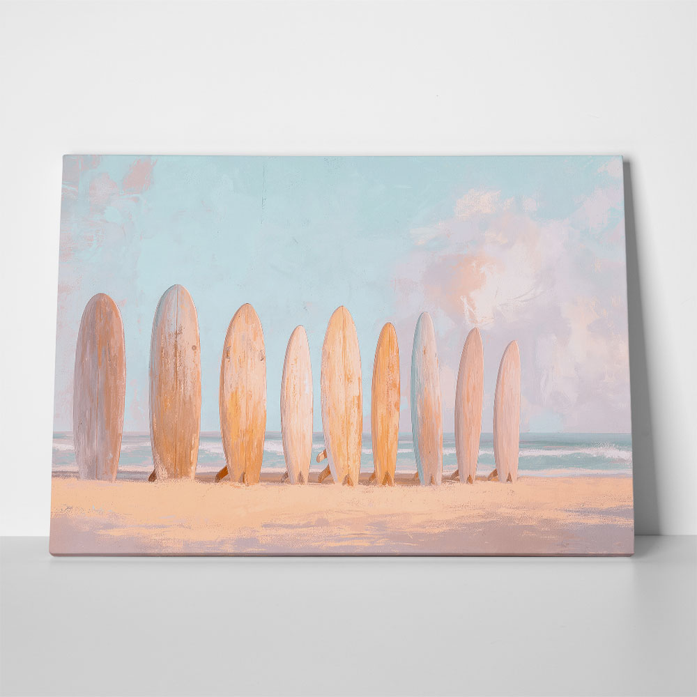 Πίνακας σε Καμβά VINTAGE PASTEL SURF BOARDS 2