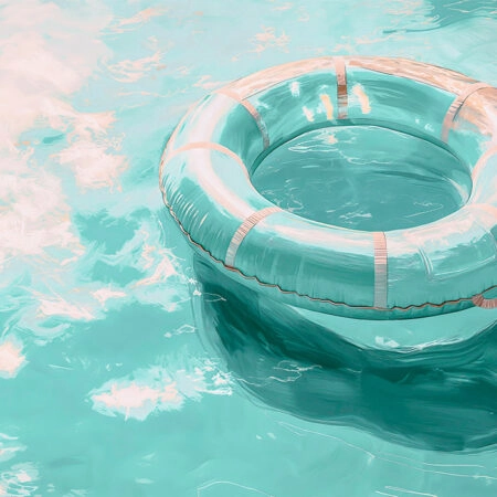 Πίνακας σε Καμβά VINTAGE PASTEL SWIM RING 6 - Vintage Sticky 5