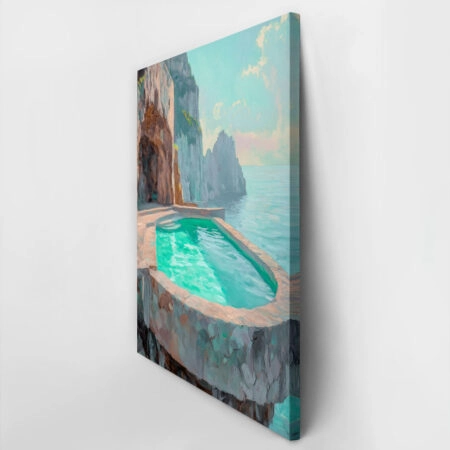 Πίνακας σε Καμβά VINTAGE PASTEL SWIMMING POOL - Vintage Sticky 2