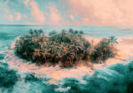 Πίνακας σε Καμβά VINTAGE PASTEL TROPICAL ISLAND