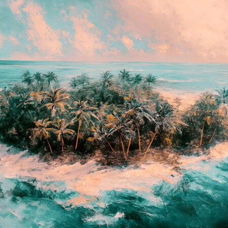Πίνακας σε Καμβά VINTAGE PASTEL TROPICAL ISLAND - Vintage Sticky 5