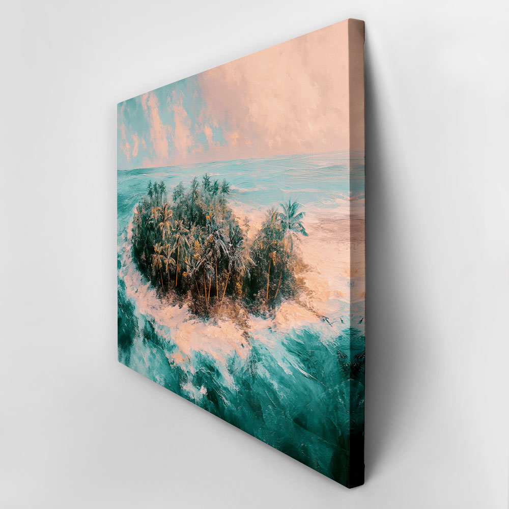 Πίνακας σε Καμβά VINTAGE PASTEL TROPICAL ISLAND