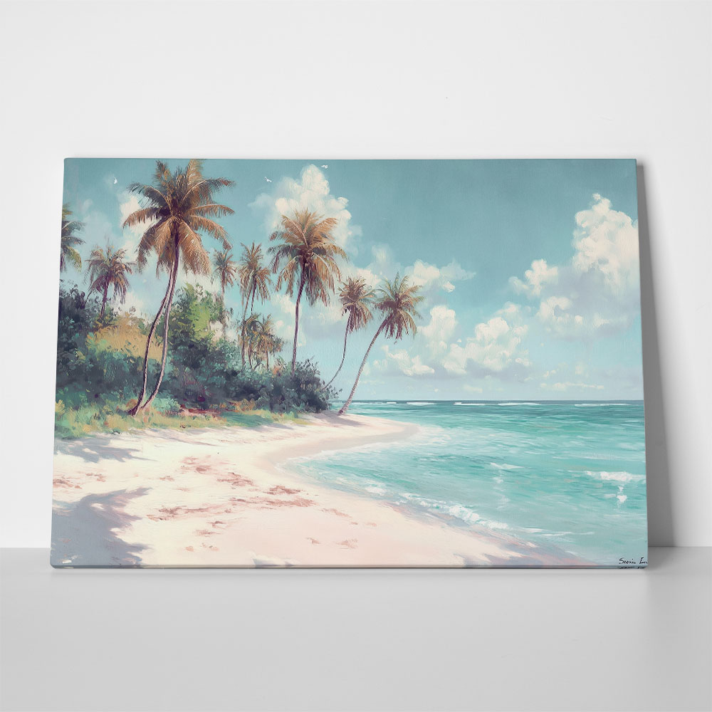 Πίνακας σε Καμβά VINTAGE PASTEL TROPICAL PARADISE 3