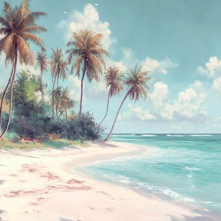 Πίνακας σε Καμβά VINTAGE PASTEL TROPICAL PARADISE 3 - Vintage Sticky 5