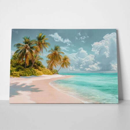 Πίνακας σε Καμβά VINTAGE PASTEL TROPICAL PARADISE 4