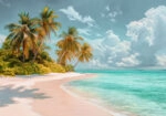 Πίνακας σε Καμβά VINTAGE PASTEL TROPICAL PARADISE 4