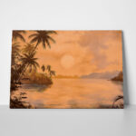 Πίνακας σε Καμβά VINTAGE PASTEL TROPICAL SUNSET
