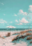 Πίνακας σε Καμβά VINTAGE PASTEL UMBRELLA 2
