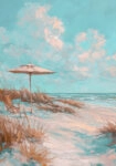 Πίνακας σε Καμβά VINTAGE PASTEL UMBRELLA 4