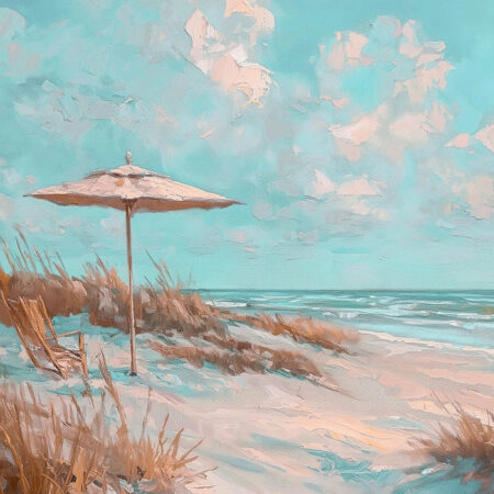 Πίνακας σε Καμβά VINTAGE PASTEL UMBRELLA 4 - Vintage Sticky 5