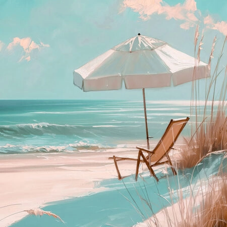 Πίνακας σε Καμβά VINTAGE PASTEL UMBRELLA 6 - Vintage Sticky 5