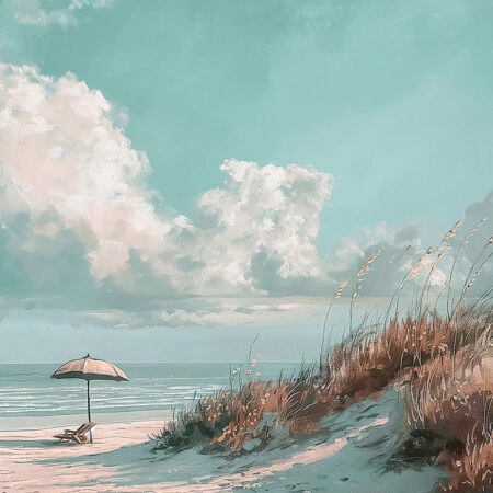 Πίνακας σε Καμβά VINTAGE PASTEL UMBRELLA 8 - Vintage Sticky 5