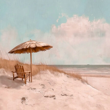 Πίνακας σε Καμβά VINTAGE PASTEL UMBRELLA - Vintage Sticky 5