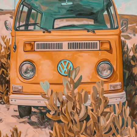 Πίνακας σε Καμβά VINTAGE PASTEL VAN 2 - Vintage Sticky 5