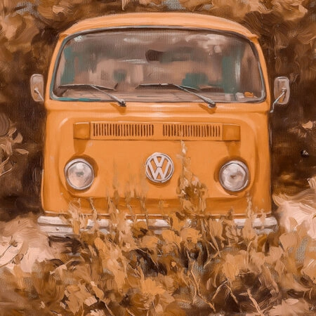 Πίνακας σε Καμβά VINTAGE PASTEL VAN - Vintage Sticky 5