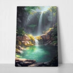 Πίνακας σε Καμβά VINTAGE PASTEL WATERFALL 2