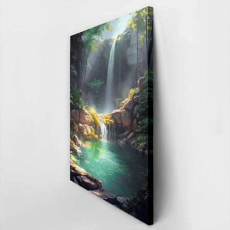 Πίνακας σε Καμβά VINTAGE PASTEL WATERFALL 2 - Vintage Sticky 2