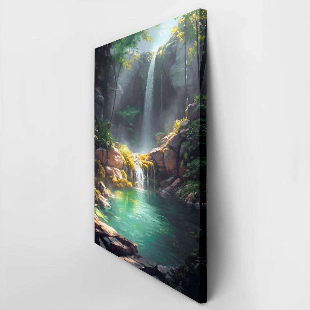 Πίνακας σε Καμβά VINTAGE PASTEL WATERFALL 2