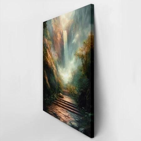 Πίνακας σε Καμβά VINTAGE PASTEL WATERFALL 3 - Vintage Sticky 2