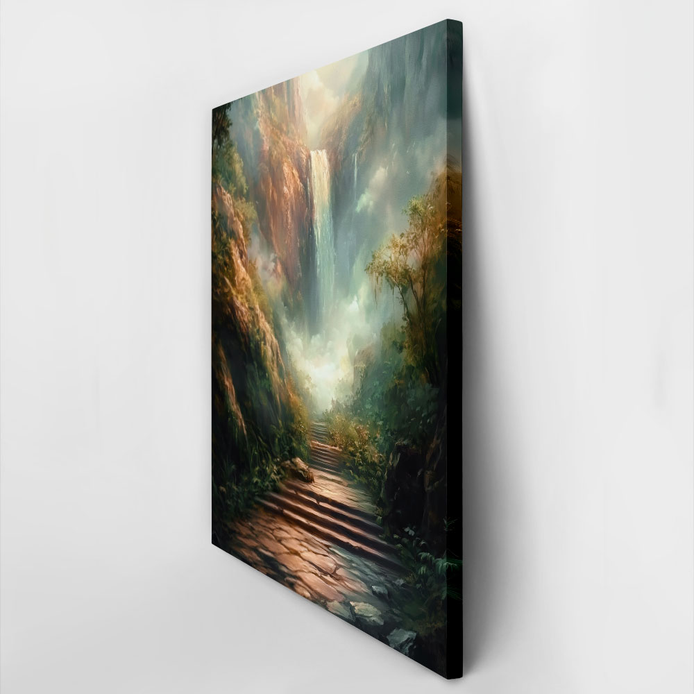 Πίνακας σε Καμβά VINTAGE PASTEL WATERFALL 3