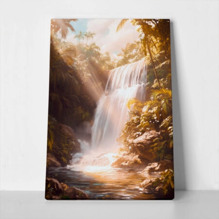 Πίνακας σε Καμβά VINTAGE PASTEL WATERFALL 4