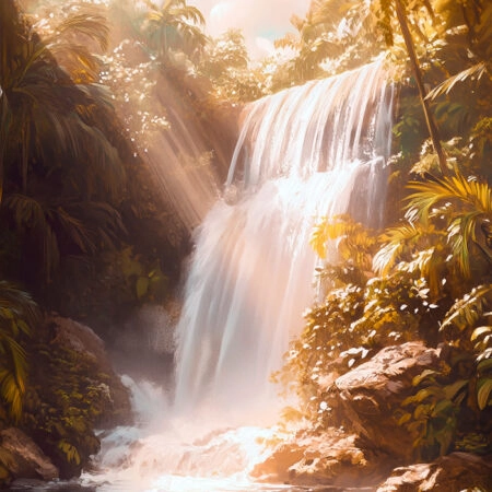 Πίνακας σε Καμβά VINTAGE PASTEL WATERFALL 4 - Vintage Sticky 5