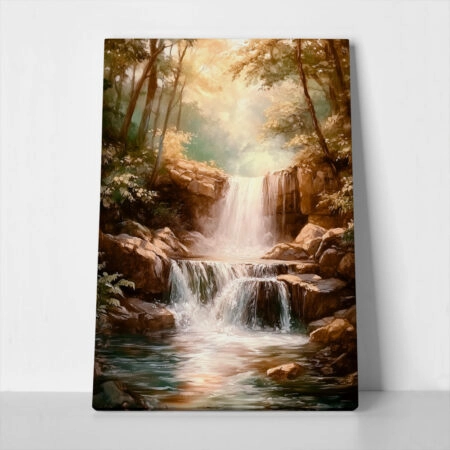 Πίνακας σε Καμβά VINTAGE PASTEL WATERFALL 5