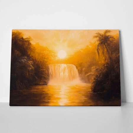Πίνακας σε Καμβά VINTAGE PASTEL WATERFALL 6