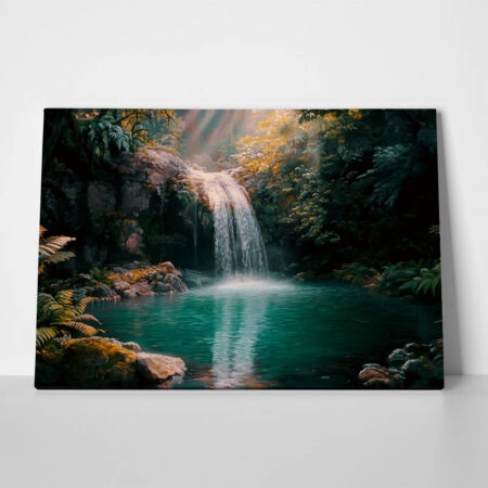 Πίνακας σε Καμβά VINTAGE PASTEL WATERFALL 7